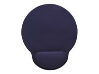 Manhattan Wrist-Rest Gel Mouse Mat/Pad, 241 x 203 x 40 mm, non slip base, Blue, Lifetime Warranty, Card Retail Packaging Musemåtte med håndledsstøtte