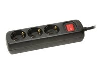 LogiLink Stikdåse 3-stik 16A Sort 1.4m