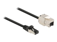 DeLOCK CAT 6a S/FTP 50cm Forlængerkabel til netværk Sort