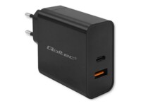 Qoltec Adapter 65Watt 1xUSB-A 2.0 1xUSB-C