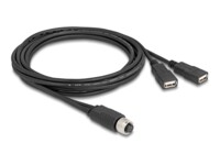 DeLOCK 2m Kabel til netværksadapter Sort