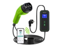 Qoltec Mobilna ladowarka do samochodu elektrycznego EV z regulacja 2w1 Typ2 3.5kW 230V Wi-fi LCD Przenosna Wallbox 5m