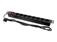 Qoltec Strømfordelingsenhed 8-stik 16A Sort 2m