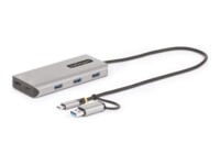 StarTech.com USB-C Multiport Adapter w/Attached USB-C to USB-A Dongle, Dual HDMI (4K30Hz/1080p60Hz), 3x USB-A, Mini Laptop Docking Station, Travel Dock, 1.3ft/40cm Cable - Dual Display M1/M2 MacBook/Windows/Chrome (167B-USBC-MULTIPORT) USB-C / USB 3.2 Gen