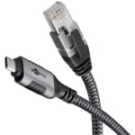 goobay CAT 6 Kabel med folie og kobberfletning (FTP) 5m Netværkskabel Sort Sølv