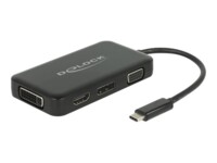Delock Adapter USB Type-Câ„¢ Stecker > VGA / HDMI / DVI / DisplayPort Buchse schwarz