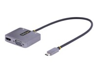StarTech.com USB C Video Adapter, USB C to HDMI VGA Multiport Adapter w/ 3.5mm Audio Output, 4K 60Hz, HDR, 100W PD 3.0, USB C Monitor Adapter for Laptop, Thunderbolt 3/4 Compatible - USB C Display Travel Adapter (122-USBC-HDMI-4K-VGA) Dockingstation