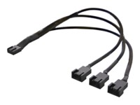 DELTACO Strøm-splitter 30cm Sort