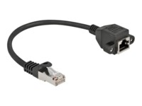 DeLOCK CAT 6a S/FTP 25cm Forlængerkabel til netværk Sort