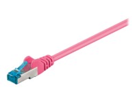 goobay CAT 6a SFTP, PiMF 25cm Patchkabel Magenta