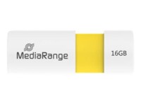 MediaRange 16GB USB 2.0 USB stick Hvid Gul