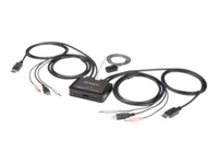 StarTech.com 2 Port DisplayPort KVM - 4K 60Hz - UHD DP 1.2 USB KVM w/ 4ft Cables & Audio - Bus Powered & Remote ing KVM / audio-switch Desktop