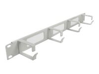 Delock Cable Management Brush Strip with 4 hooks Grå