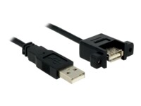 Delock USB forlængerkabel 1m Sort