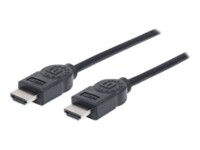 Manhattan HDMI Cable, 4K@30Hz (High Speed), 1.8m, Male to Male, Black, Ultra HD 4k x 2k, Fully Shielded, Gold Plated Contacts, Lifetime Warranty, Polybag HDMI-kabel 1.8m Sort