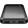 Powerbank Slimline 10.0 (10,000Â mAh), black, 0.3 m - convenient design with powerful 10,000Â mAh and 2 USB ports