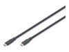 DIGITUS USB 4.0 (Gen3) USB Type-C kabel 50cm Sort