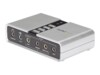 StarTech.com 7.1 USB Sound Card - External Sound Card for Laptop SPDIF Digital Audio - Sound Card for PC - Silver (ICUSBAUDIO7D) USB 2.0 Ekstern