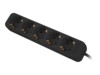 Lanberg Stikdåse 5-stik 10A Sort 1.5m
