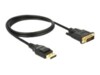 Delock Videoadapterkabel 1m Sort