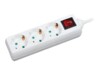 LogiLink Stikdåse 3-stik 16A Hvid 1.4m
