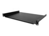 StarTech.com 1U Fixed Server Rack Mount Shelf, 12in Deep Steel Universal Cantilever Tray for 19' AV/Data/Network Equipment Rack Cage Nuts & Screws, 55lbs Weight Capacity, 12' Deep - 1U Network Rack Shelf (SHELF-1U-12-FIXED-S) Rackhylde Sort