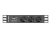 Lanberg PDU-03F-0200-BK Strømfordelingsenhed 3-stik 16A Sort 2m