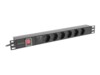 Lanberg Strømfordelingsenhed 6-stik 16A Sort 2m