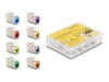 Delock Keystone Modul RJ45 jack to LSA Cat.6A toolfree assorted colours set 8 pieces