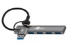 2-in-1 Slim 4-Port USB Hub, 5 Gbit/s, grey