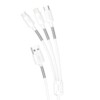 DUDAO L8s Upgrade 3in1 USB-A to USB C/Micro USB-A/Lightning 1,2m Hvid