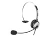 Sandberg USB Mono Headset Saver Kablet Høretelefoner Sort Sølv