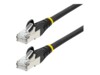 StarTech.com 3m CAT6a Cable - Black - Low Smoke Zero Halogen (LSZH) - 10GbE 500MHz 100W ++ Snagless RJ-45 w/Strain Reliefs S/FTP Network Patch Cord CAT 6a S/FTP 3m Patchkabel Sort