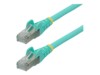 StarTech.com 5m CAT6a Cable - Aqua - Low Smoke Zero Halogen (LSZH) - 10GbE 500MHz 100W ++ Snagless RJ-45 w/Strain Reliefs S/FTP Network Patch Cord CAT 6a S/FTP 5m Patchkabel Akvamarin