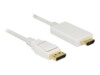 Delock Videoadapterkabel 3m Hvid