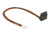 Delock Floppy 4 pin female > SATA 15 pin female metal Strømforsyningsadapter 30cm Sort Rød Gul