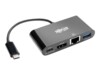 Tripp Lite USB C to HDMI Multiport Video Adapter Converter w/ USB-A Hub, USB-C PD Charging Port & Gigabit Ethernet Port, Thunderbolt 3 Compatible USB Type C to HDMI, USB Type-C Dockingstation