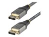 StarTech.com 10ft (3m) VESA Certified DisplayPort 1.4 Cable, 8K 60Hz HDR10, Ultra HD 4K 120Hz DP Video Cable, DisplayPort to DisplayPort Cable, DP Cord for Monitors/Displays, M/M - DP 1.4 Cable with Latches (DP14VMM3M) DisplayPort kabel 3m Sort Grå