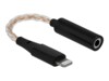 Delock Lightning til hovedtelefon jackstikadapter 10.5cm Beige Sort