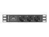 Lanberg PDU-03F-0200-IEC-BK Strømfordelingsenhed 3-stik 10A Sort 2m