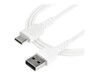 StarTech.com 1m USB A to USB C Charging Cable, Durable Fast Charge & Sync USB 2.0 to USB Type C Data Cord, Rugged TPE Jacket Aramid Fiber M/M 3A White, Samsung S10, S20, iPad Pro, Pixel - Heavy Duty and Rugged USB Type-C kabel 1m Hvid