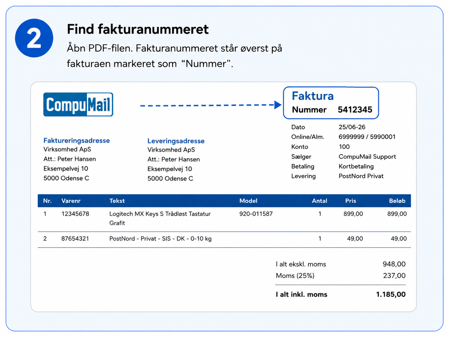 Find the invoice number on the invoice