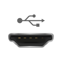 Mini USB A Female forbindes til denne port/kabelende