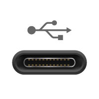USB-C Male forbindes til denne port/kabelende