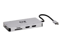 Eaton Tripp Lite Series USB-C Dock, Dual Display - 4K 60 Hz HDMI, USB 3.2 Gen 1, USB-A Hub, GbE, Memory Card, 100W PD Charging, Gray USB-C Dockingstation