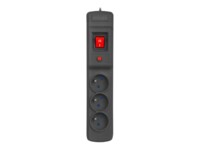 Armac Multi M3 Stikdåse 3-stik 10A Sort 1.5m