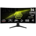 MSI MAG 346CQ 34' VA 3440 x 1440 (UltraWide) DisplayPort HDMI 180 Hz