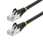 StarTech.com 7.5m CAT6a Cable - Black - Low Smoke Zero Halogen (LSZH) - 10GbE 500MHz 100W ++ Snagless RJ-45 w/Strain Reliefs S/FTP Network Patch Cord CAT 6a S/FTP 7.5m Patchkabel Sort