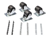 StarTech.com Heavy Duty Casters for Server Racks/Cabinets, Set of 4 Universal M6 2-inch Swivel Caster Kit, 45x75mm Pattern, Replacement Caster Wheels for 4 Post Racks, Steel/Plastic - 4-Pack Rolling Caster Kit (RKCASTER2) Styrehjulspakke for rack Sort Søl