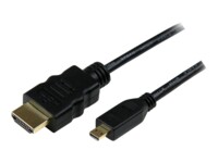 StarTech.com 3m High Speed HDMI® Cable with Ethernet - HDMI to HDMI Micro - M/M - 3 Meter HDMI (A) to HDMI Micro (D) Cable (HDADMM3M) HDMI-kabel med Ethernet 3m Sort